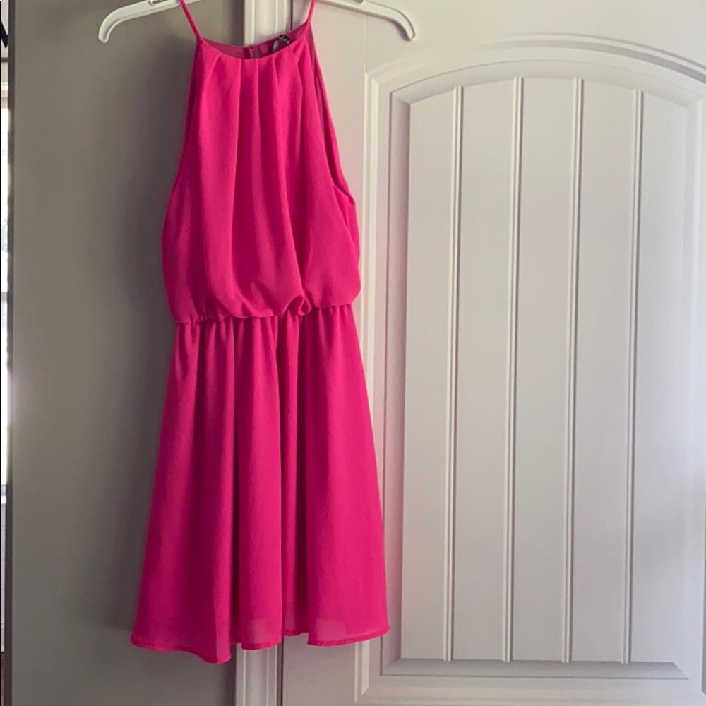 Pink open back LuLu’s boutique dress
